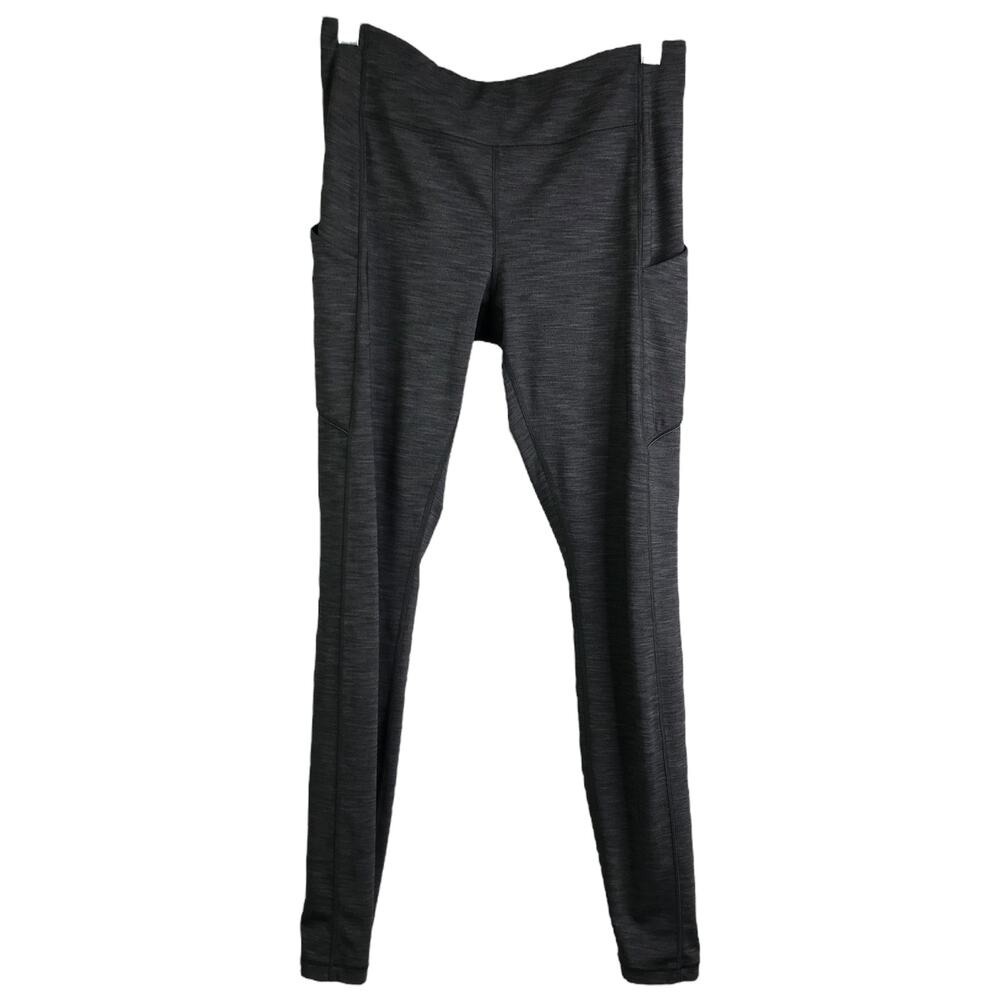 Lululemon Speed Up Tight Full Length Leggings Heathered Black Grey Pockets Sz 8 - Picture 2 of 9